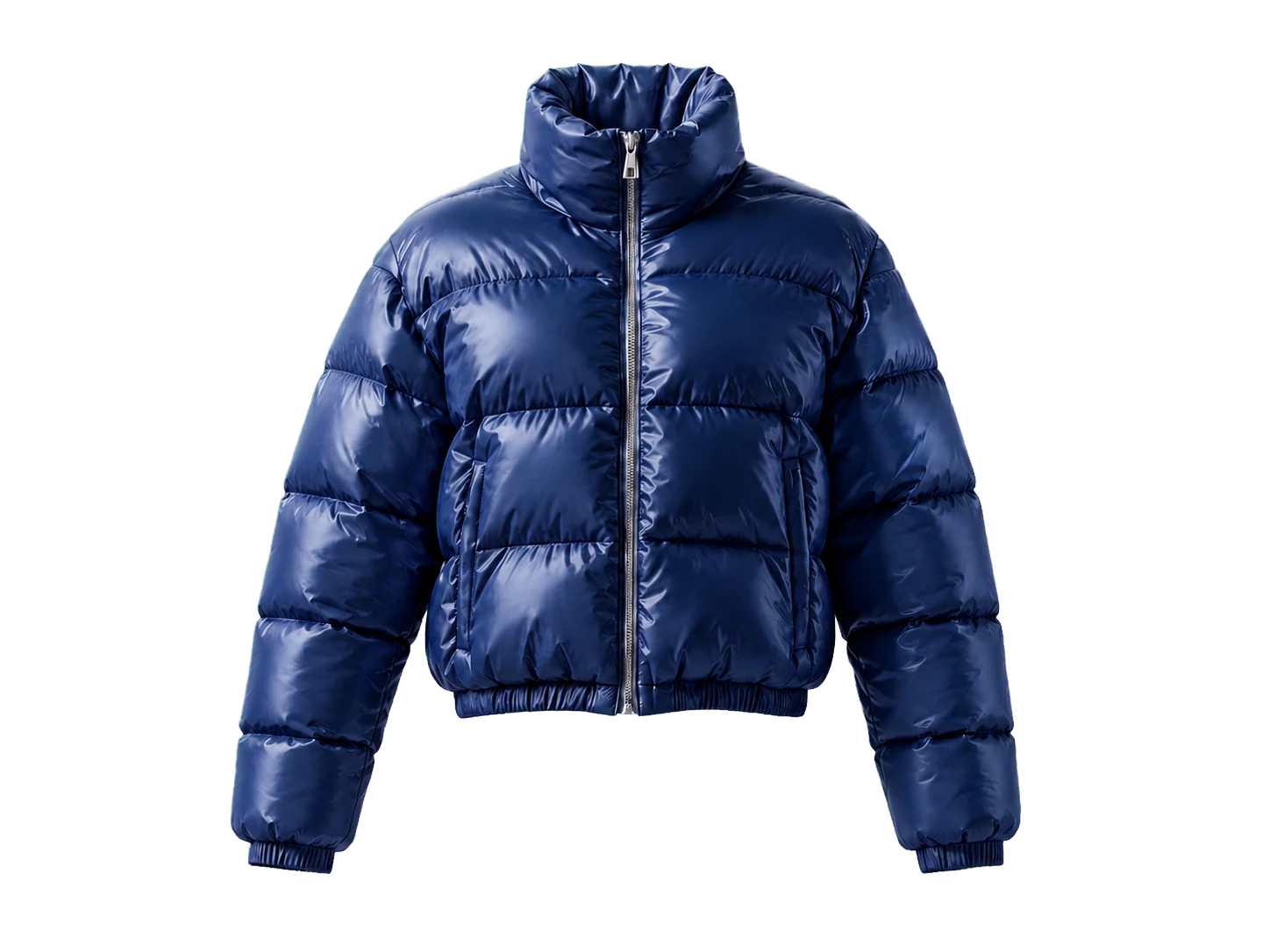 Blue puffer jacket